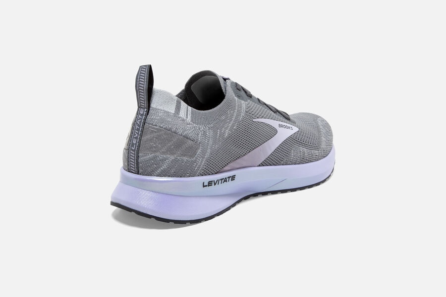 Brooks Levitate 4 Road Running Shoes Womens Grey/Purple 398107-PGN